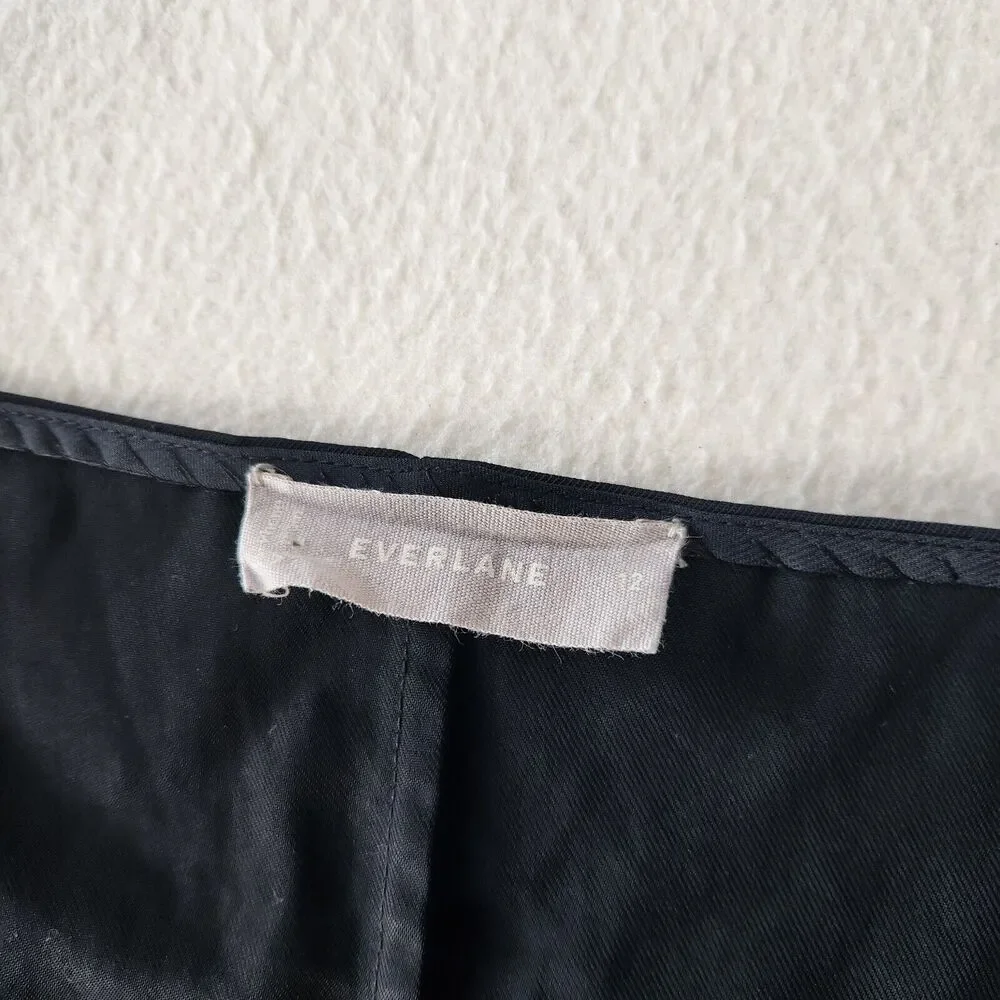 Everlane Black Japanese Crossback Slip Midi Dress Size 12 Sleek Minimalist - Picture 10 of 10